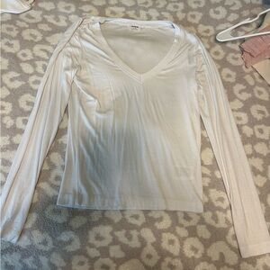 Cotton On White Fitted Long Sleeve Blouse